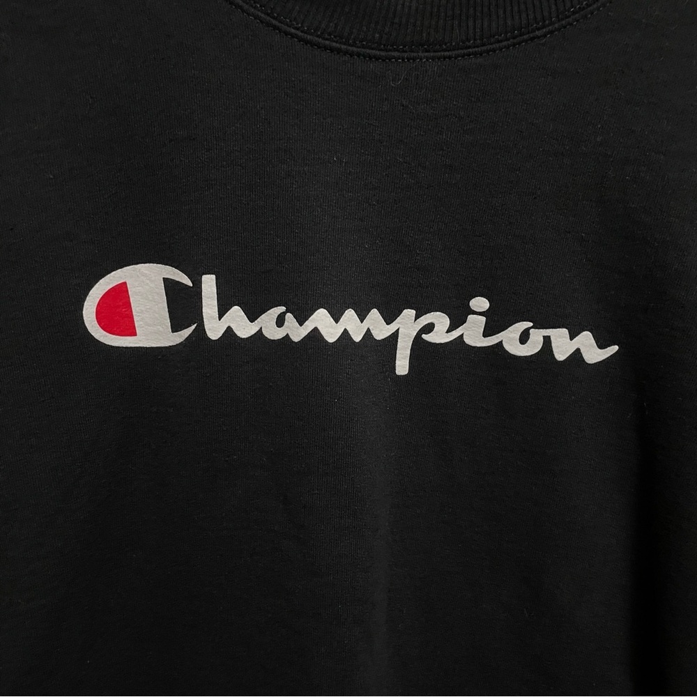 Champion Black Crewneck Sweatshirt Men’s Medium - Picture 4 of 11